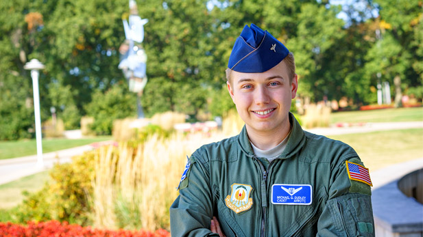 Senior Air Force ROTC cadet Michael Dudley