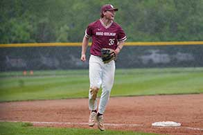 Baseball player running bases