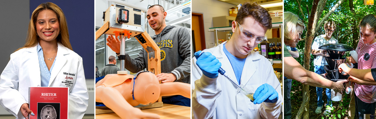 Biology and Biomedical Engineering students working
