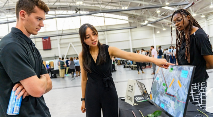 Students giving a presentation. 