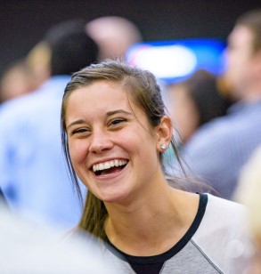 Female student smiling. 