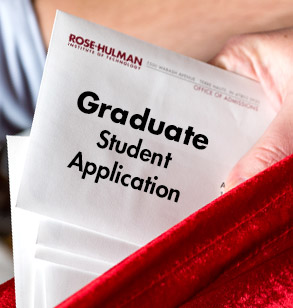 Rose-Hulman Office of Admissions envelopes with the words “Graduate student application.”