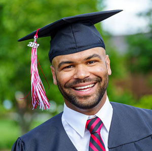 Addison White in graduation cap and gown