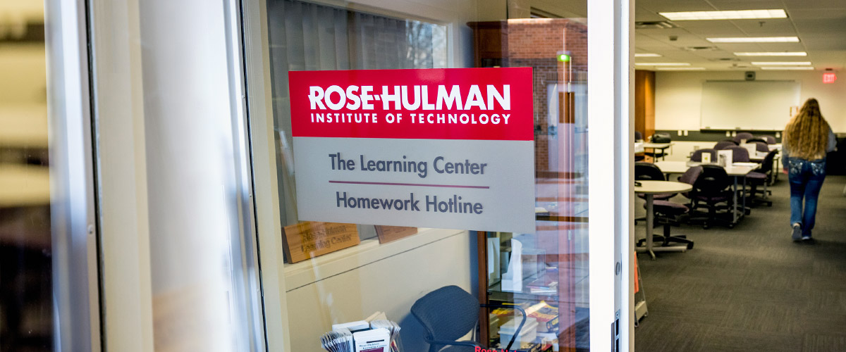 Main doorway to the Learning Center and the Homework Hotline office suite.
