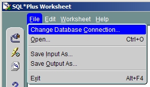 File -> Change Database Connection