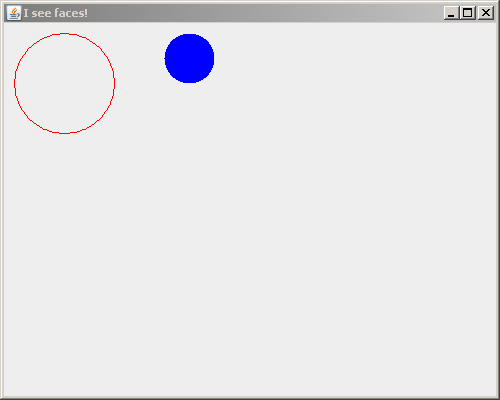 Stage 2: A circle and a filled circle appear on the frame