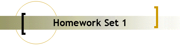 Homework Set 1