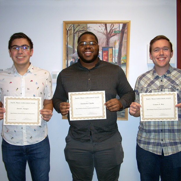 Students posing with their Noel Moore Awards
