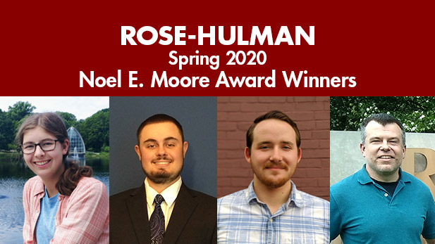 Winners of the spring 2019-20 Noel Moore Award: Taryn, Ben, Nate, and Daniel.