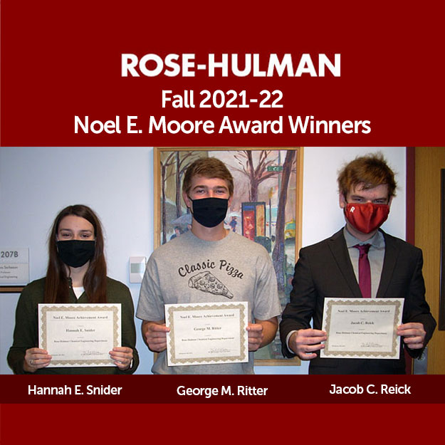 Students posing with their Noel Moore Awards
