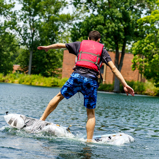 High school students work on a project at a Rose-Hulman summer STEM camp.