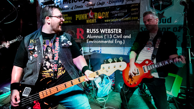 Russ Webster and bandmates play a show.