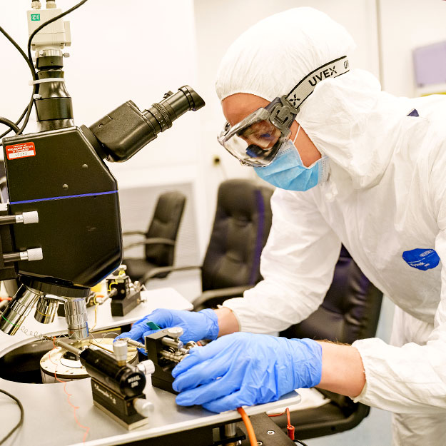 Individual working in a lab.