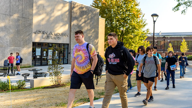 Rose-Hulman students on campus during first day of classes 2024.