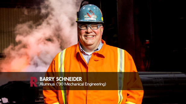 Barry Schneider with hard hat.