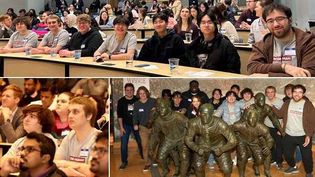 A group of Rose-Hulman students attended the Crossroads Classic Analytics Challenge kickoff at the NCAA Headquarters in Indianapolis.