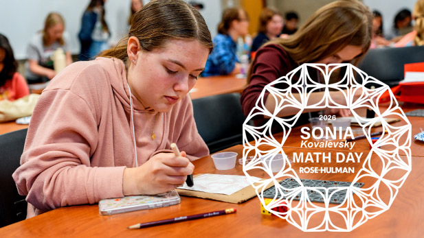 High school students work on geometric shape activities during Sonia Math Day.