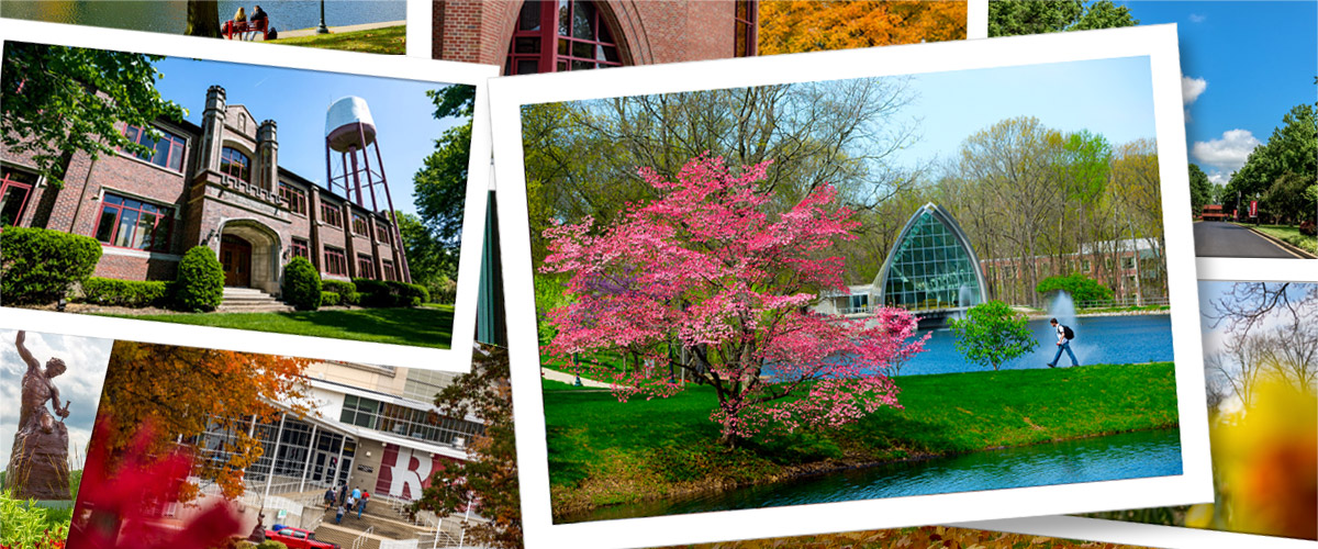 Collage of buildings on the Rose-Hulman campus.